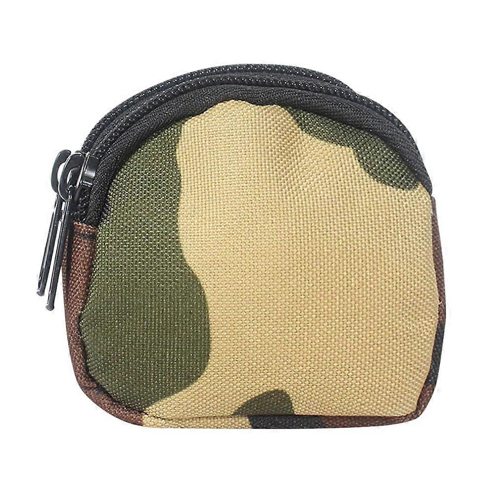 Mini Molle Key Wallet Holder, Round Tactical Coin Purse With Zip, Outer Pocket, Camouflage, Camping And Hunting Gear