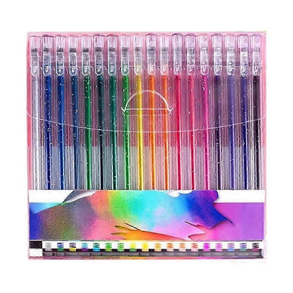 18Pc Flash Gel Pen Set Color Gel Pen Highlight Painting Notebook for Writing, Scrapbooking, Colorin