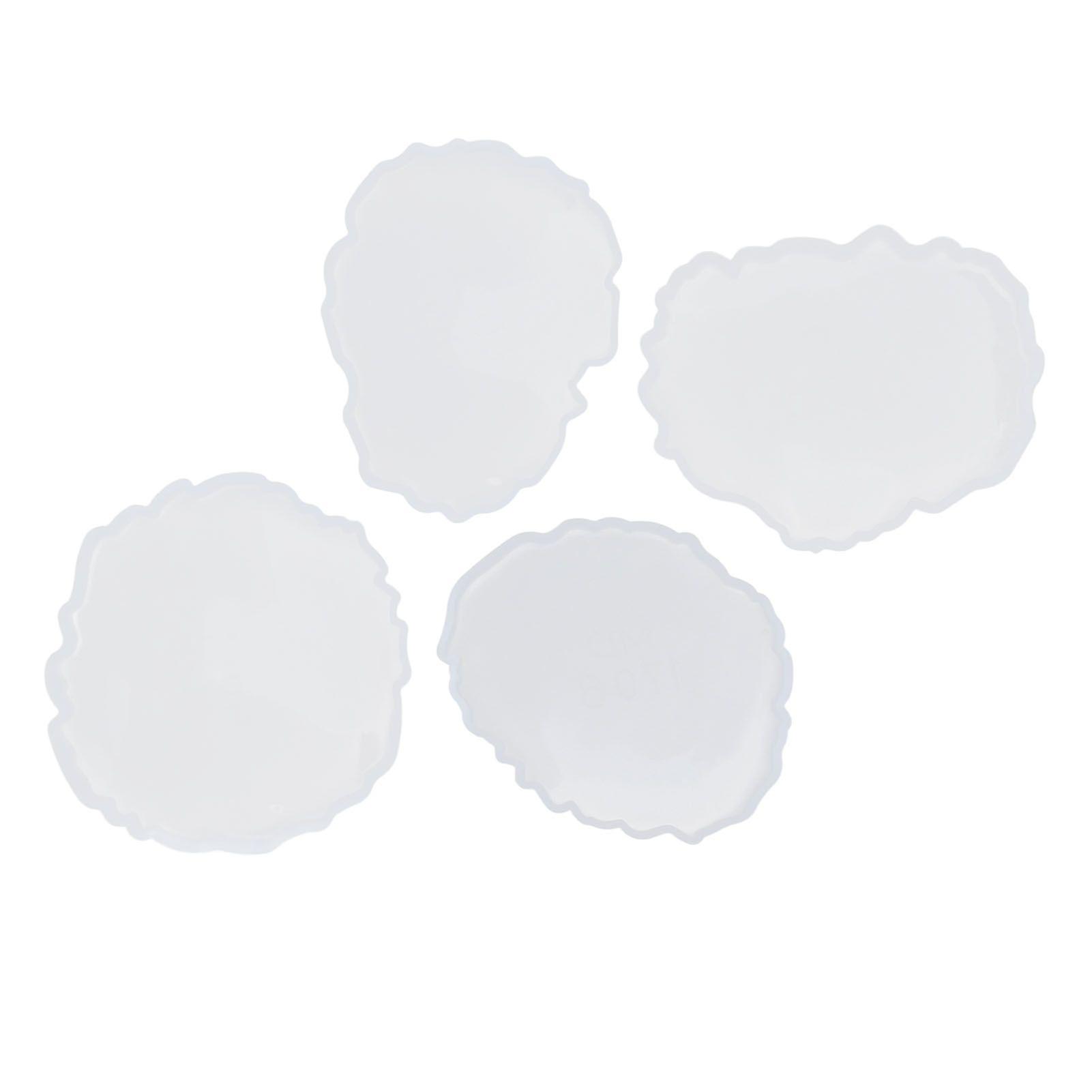 2025 Latest Model  4Pcs Resin Coaster Molds Easily Demold Simple Operation
