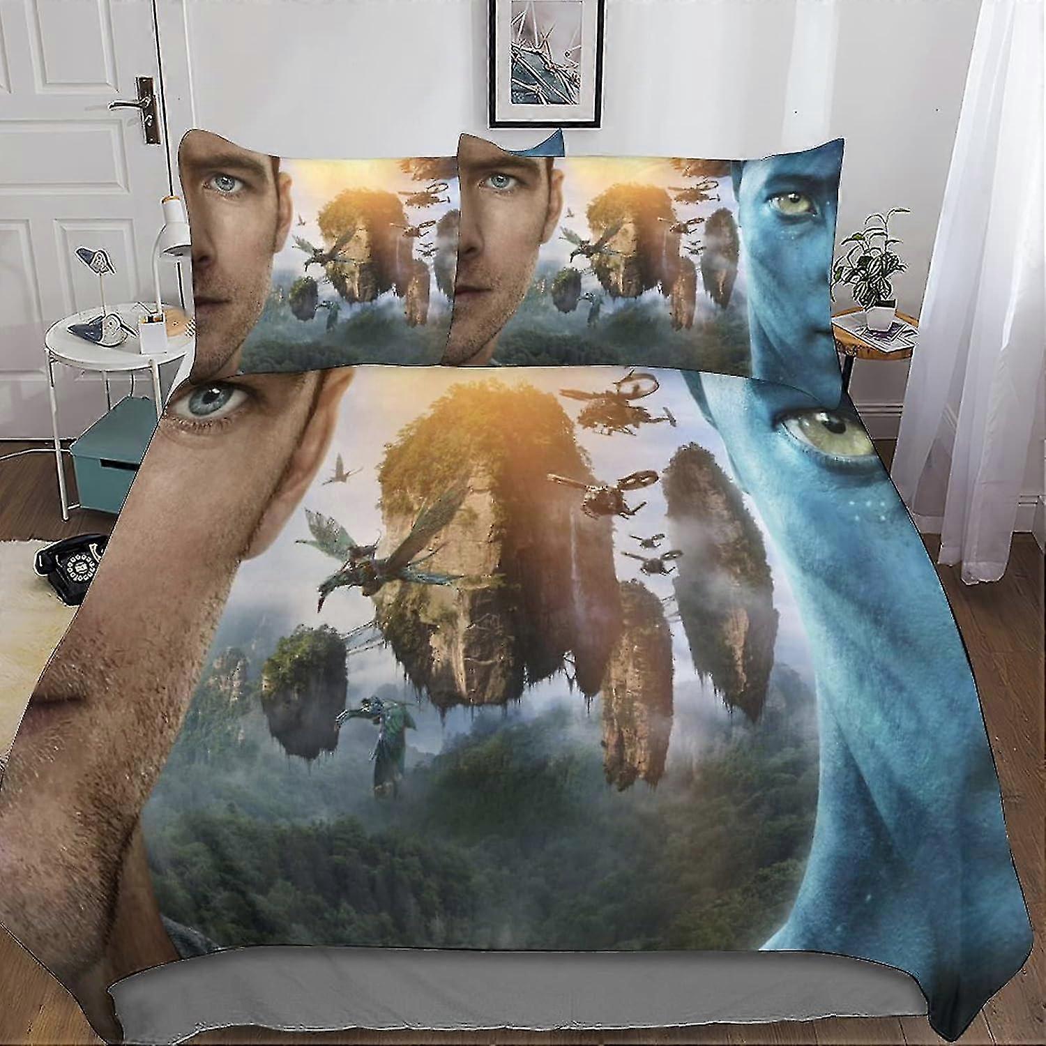 3D Avatar Print Duvet Cover Bedding Sets for Adults and Kids with Zipper Soft Microfiber Bedspread Cover