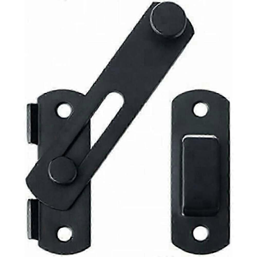 Door Lock Hasp Window Lock Shed Lock Sliding Door Latch Sliding Bolt (Black)