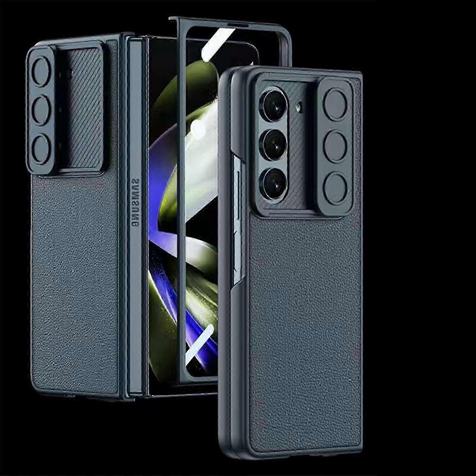 Z Fold 5 Case with Slide Camera Cover, Built in Screen Protector Shockproof Phone Cover for Samsung Galaxy Z Fold 5