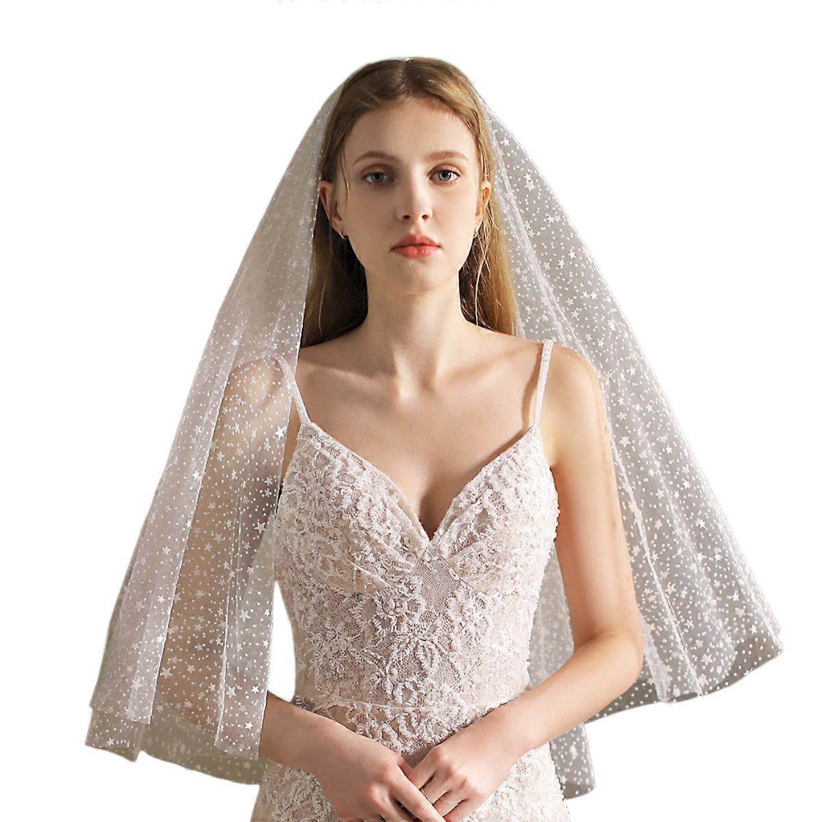 Two-layer medium-length veil, 60×80 cm, 1 pc.