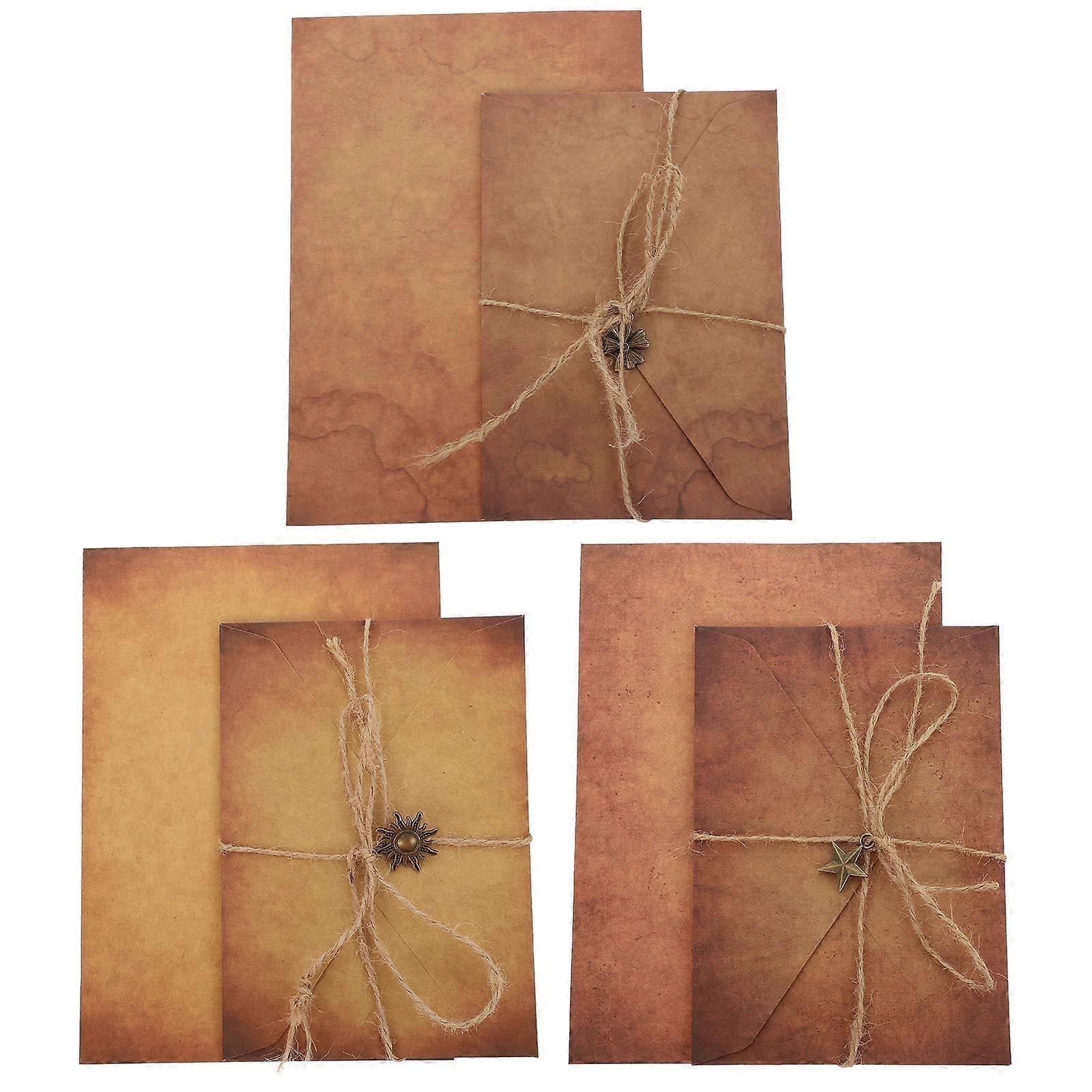 Retro Writing Stationery with Vintage Letter Paper for Elegant Personal Letters and Invitations 3 Sets