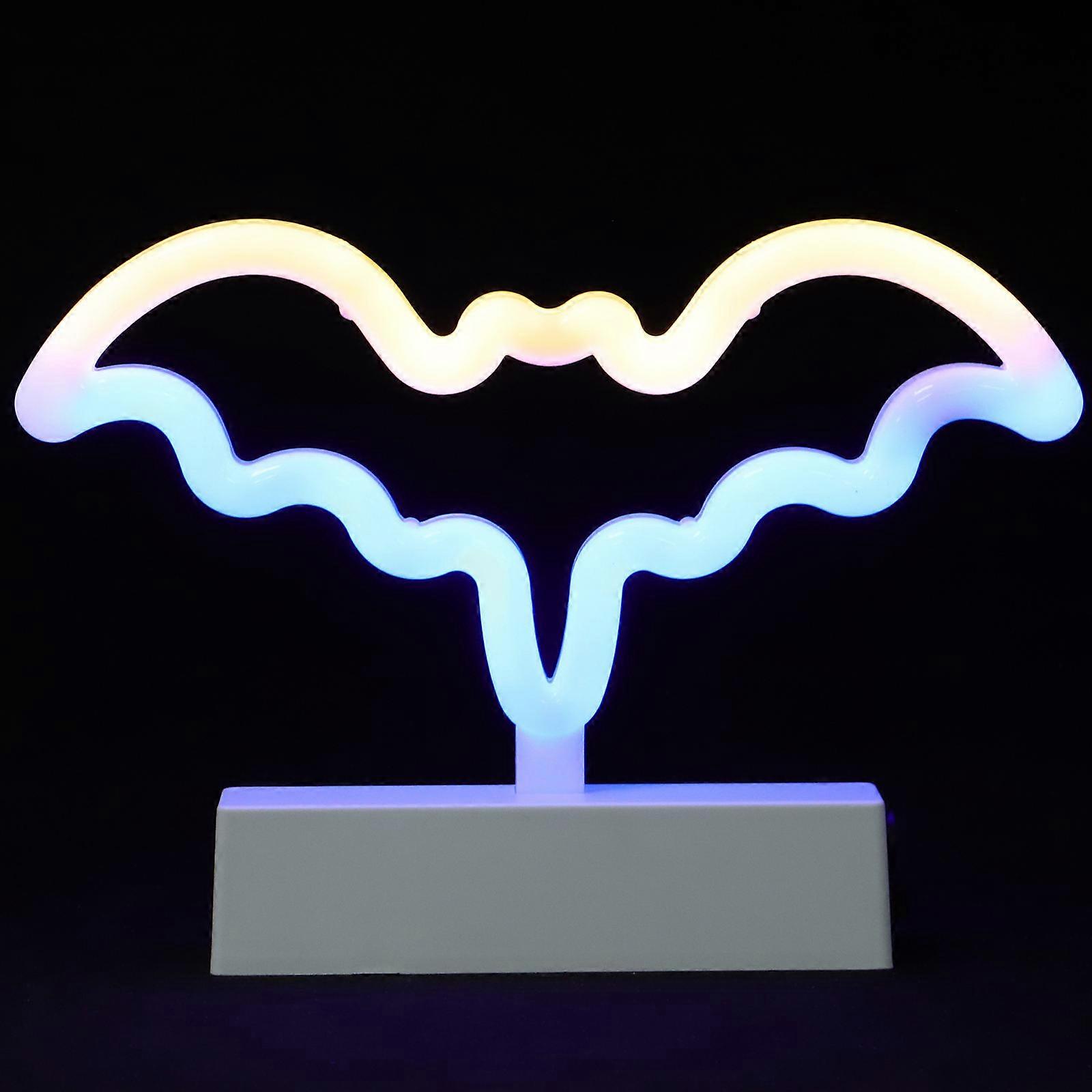 Creative Double Heart Neon Sign LED Light for Decor White Plastic Gentle Glow