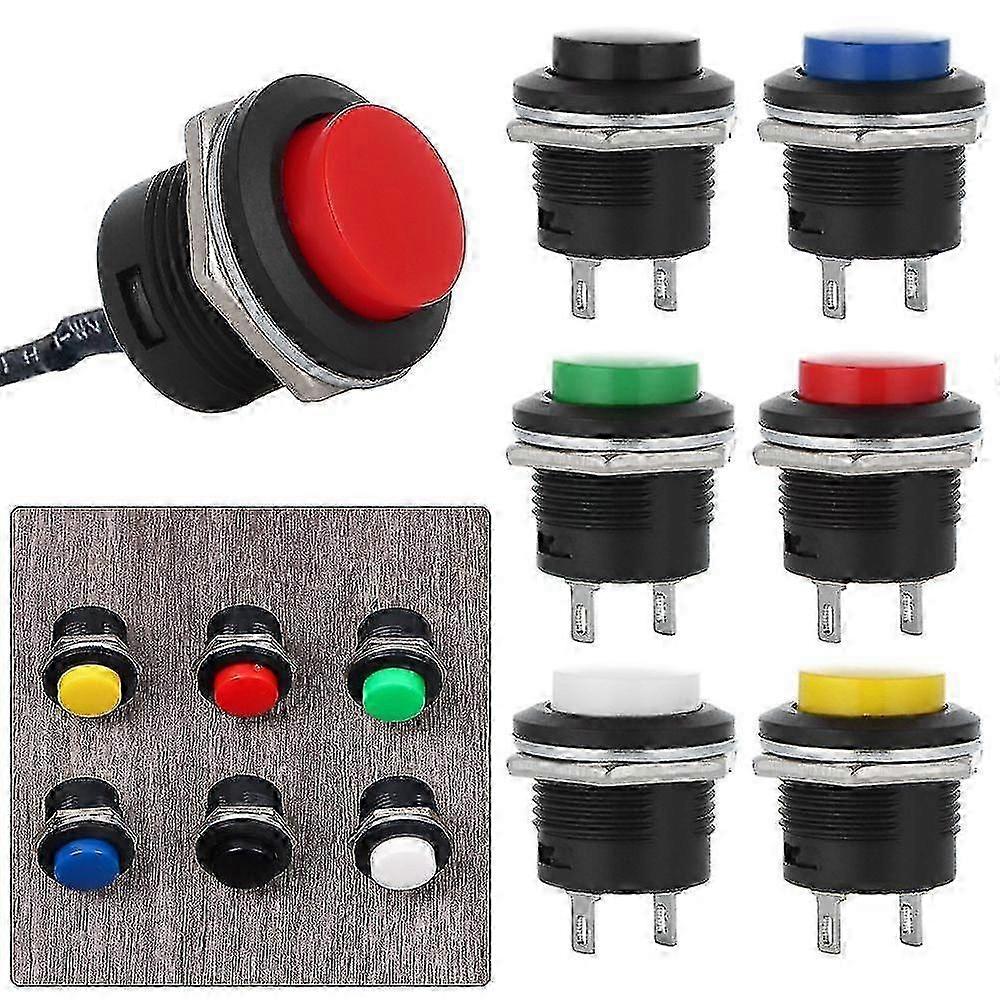 10 Durable Push Button Round 5 Colour Momentary Switch 250v/3a R13-507 10 Pcs