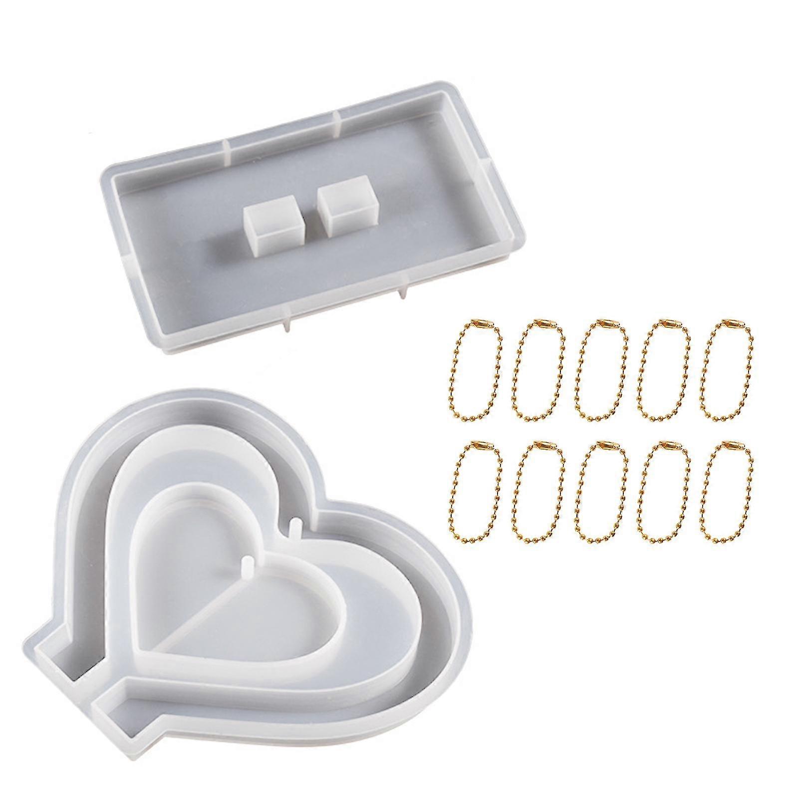 Heart-Shaped Silicone Mold for Resin Casting, Reusable & Non-Deform, B Size