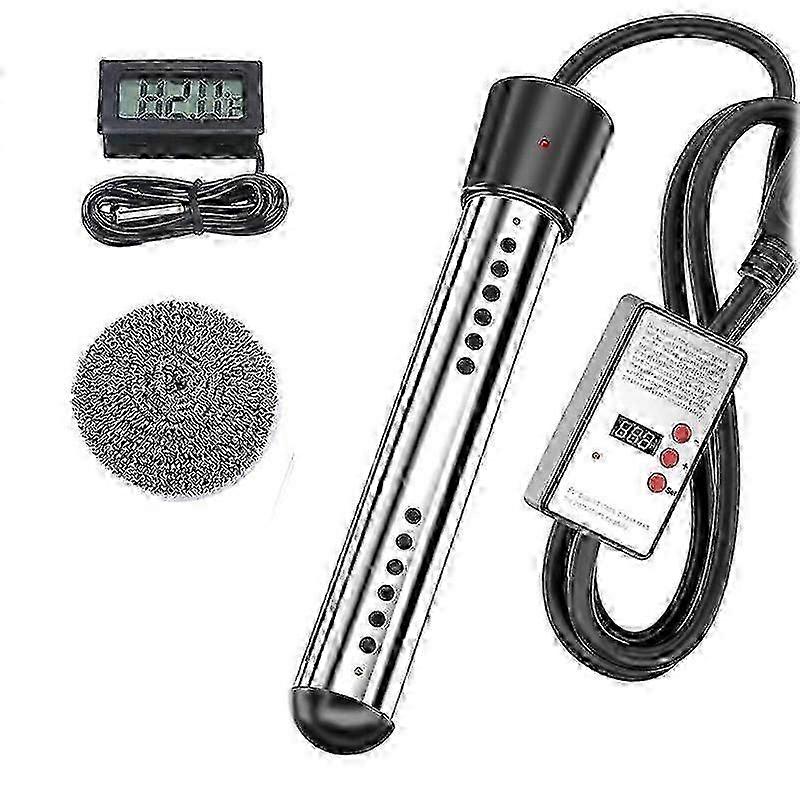 2500W Immersion Heater, Pool Heater Automatic Timer, Safe Pool Heating Immersion Heater, Perfect for Home Travel EU Plug js