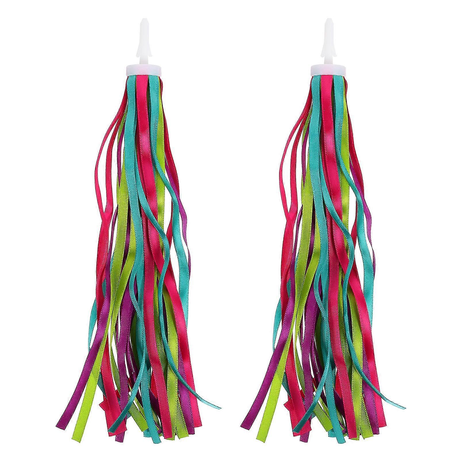 Rainbow Streamers For Bike Handles Colorful Handlebar Insertion For Scooter Accessories 1Pair