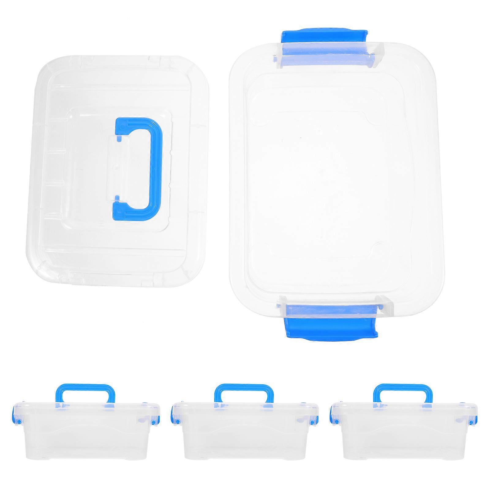 Toy Packing Box Playroom Toy Organizer Vehicle Storage Transparent Design Rectangular 5Pcs