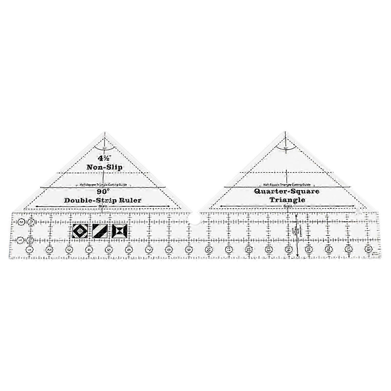 90 Degree Acrylic Patchwork Ruler for Quilting - Multi-Size DIY Tools for Fabric Cutting & Triangle Strip Techniques