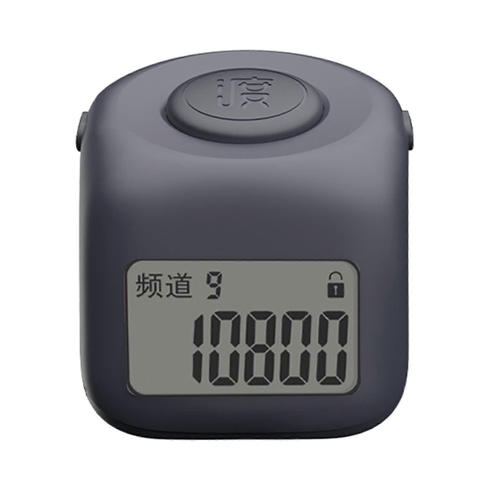 Portable Digital FingerRing Electronic Hand Tally Counter SilentPrayer Counter Clicker 9 Channels Gray