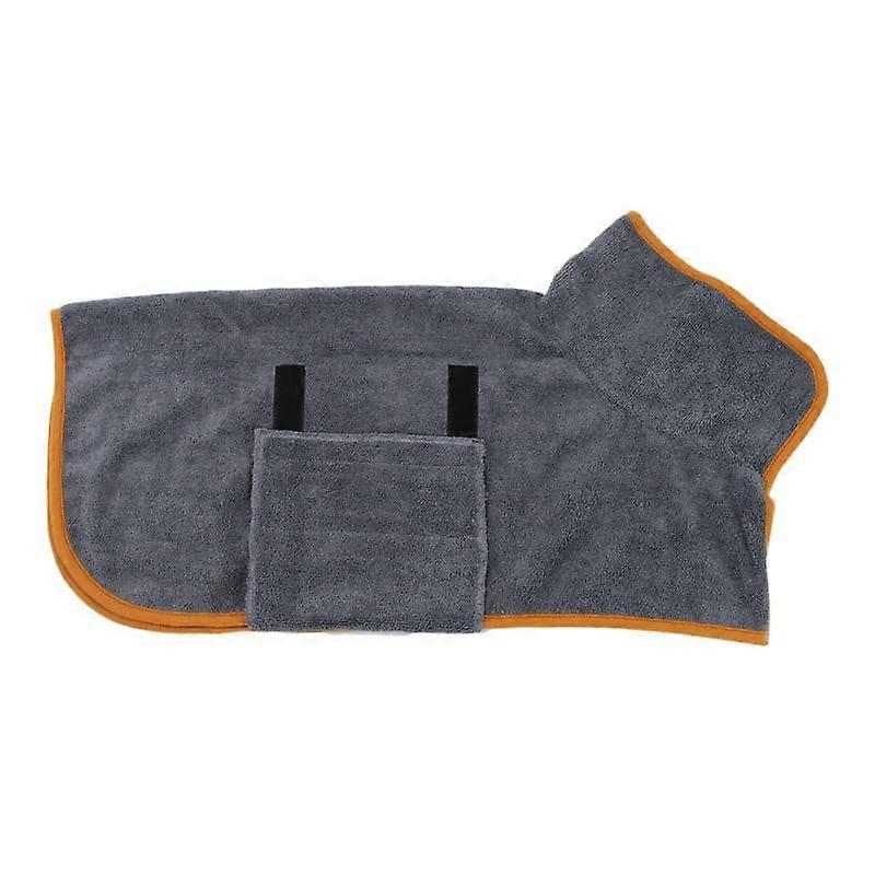 Dog Towel Dog Bathrobe Towel, Quick Drying, Super Absorbent, Pet Dog Cat Bathrobe Towel (Color: Gray, Size: M) Medium Gray