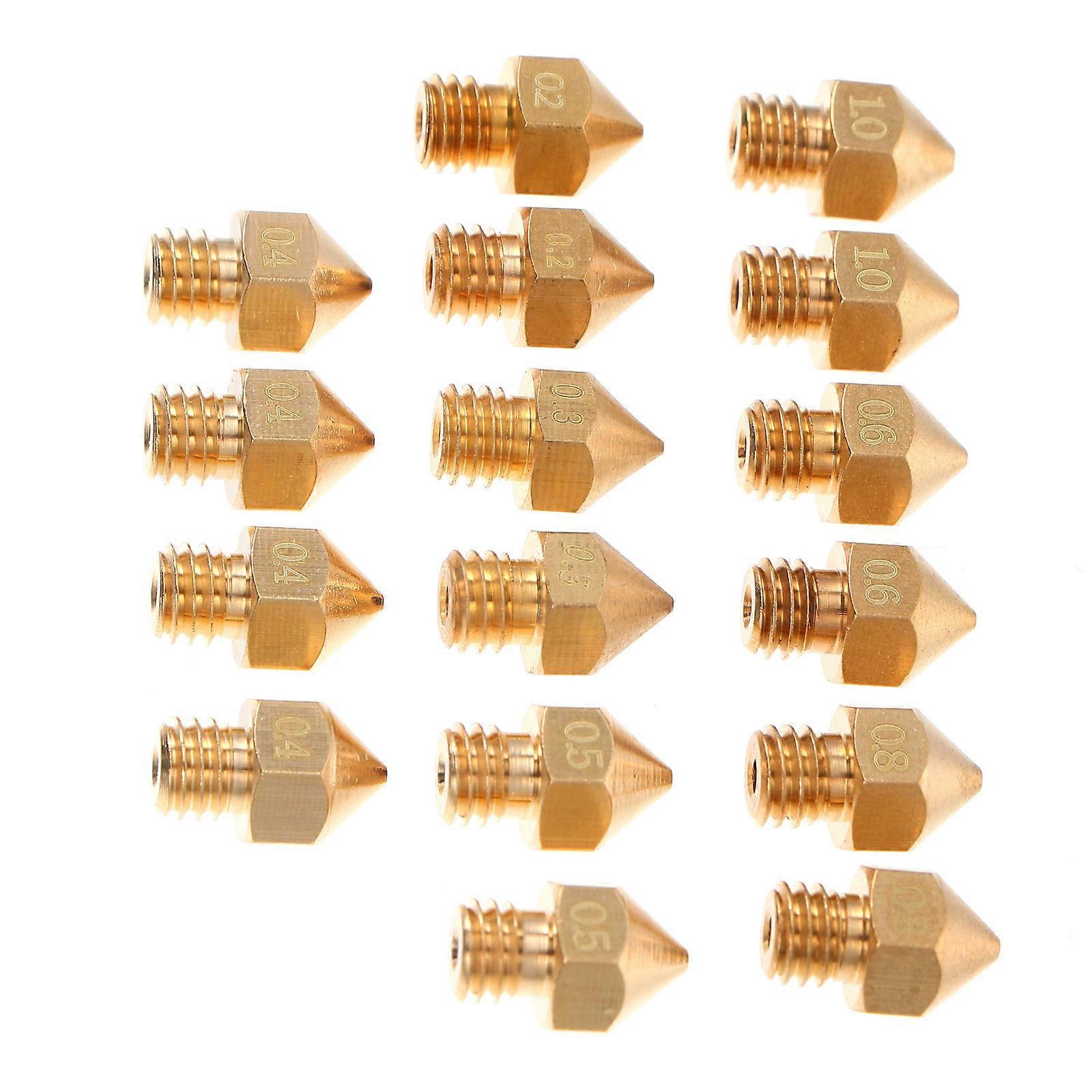 Nozzle Kit 3D Printer Nozzle Brass Material Texture 3D Printer Accessories 16Pcs