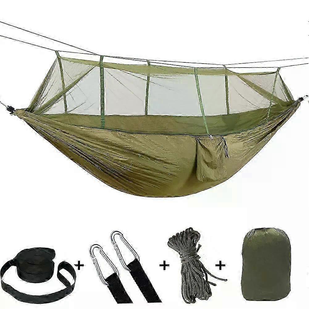 Ultra Light Nylon Hammock with Mosquito Net for Camping, Double Aerial Tent