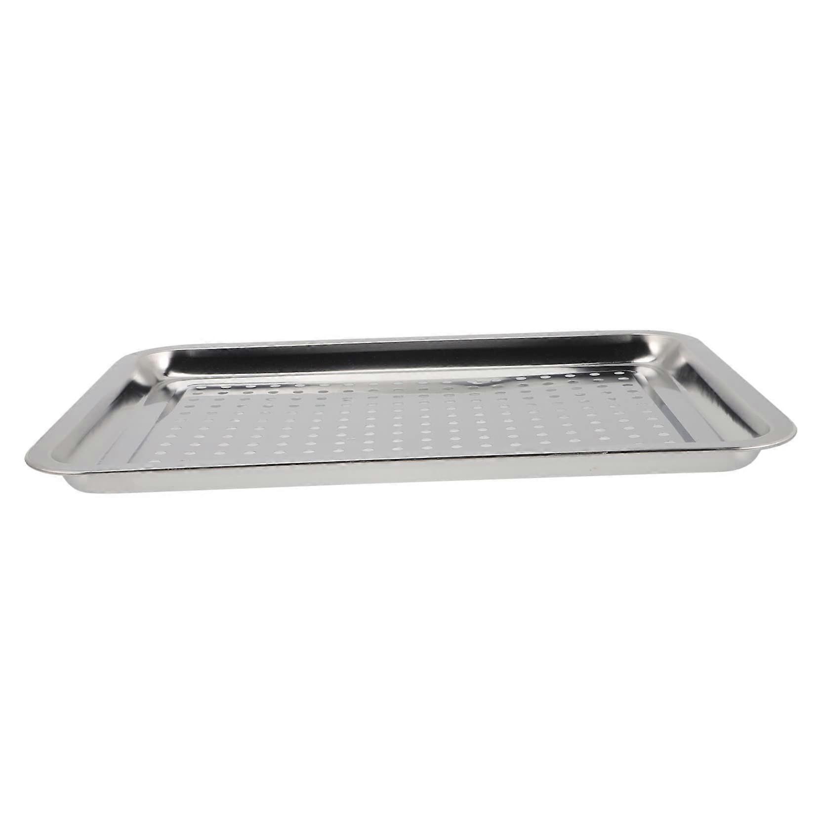 Grill plate with drip function, multifunctional grill and serving platter for steak, vegetables, BBQs, and family gatherings.