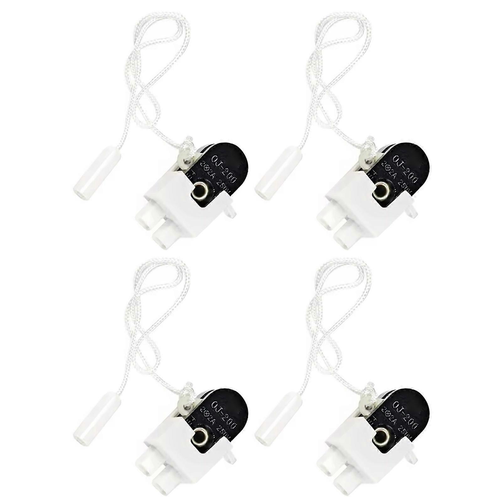 4Pieces Multipurpose 2A 250V Miniature Corded Switches Easy to Use for Home Lighting Fixtures Ceiling Fan Pendant Light Multicolor