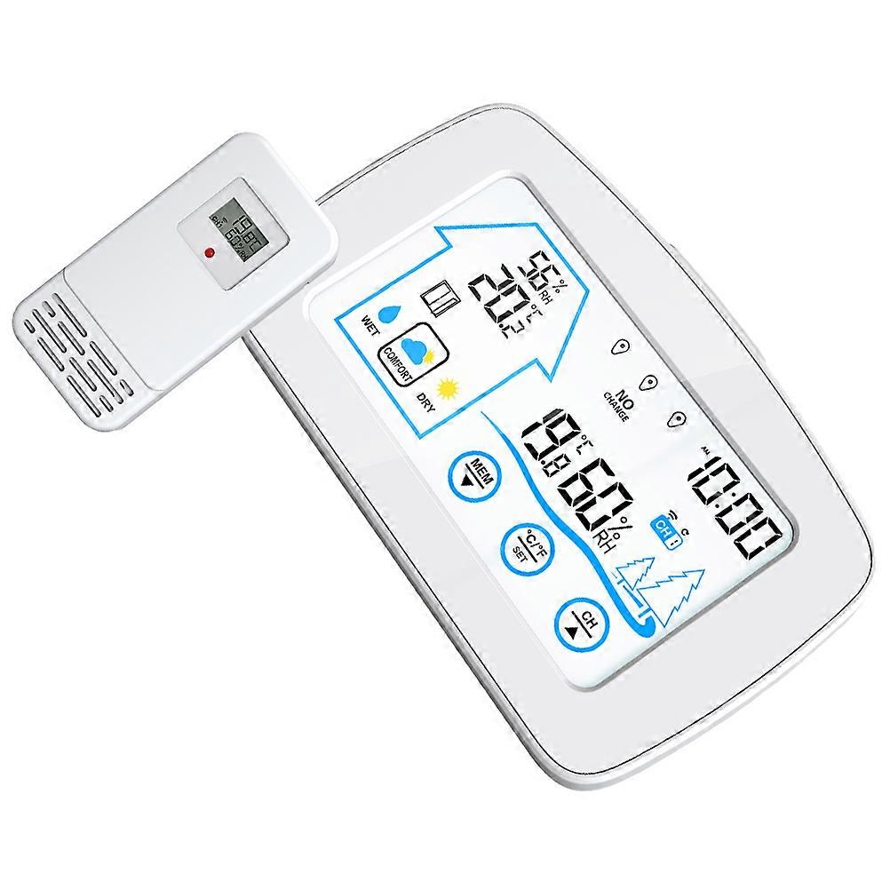 Indoor-Outdoor Thermometers LCD Screen High Accuracy Measurement Temperature And Humidity Data Tracking 1Set