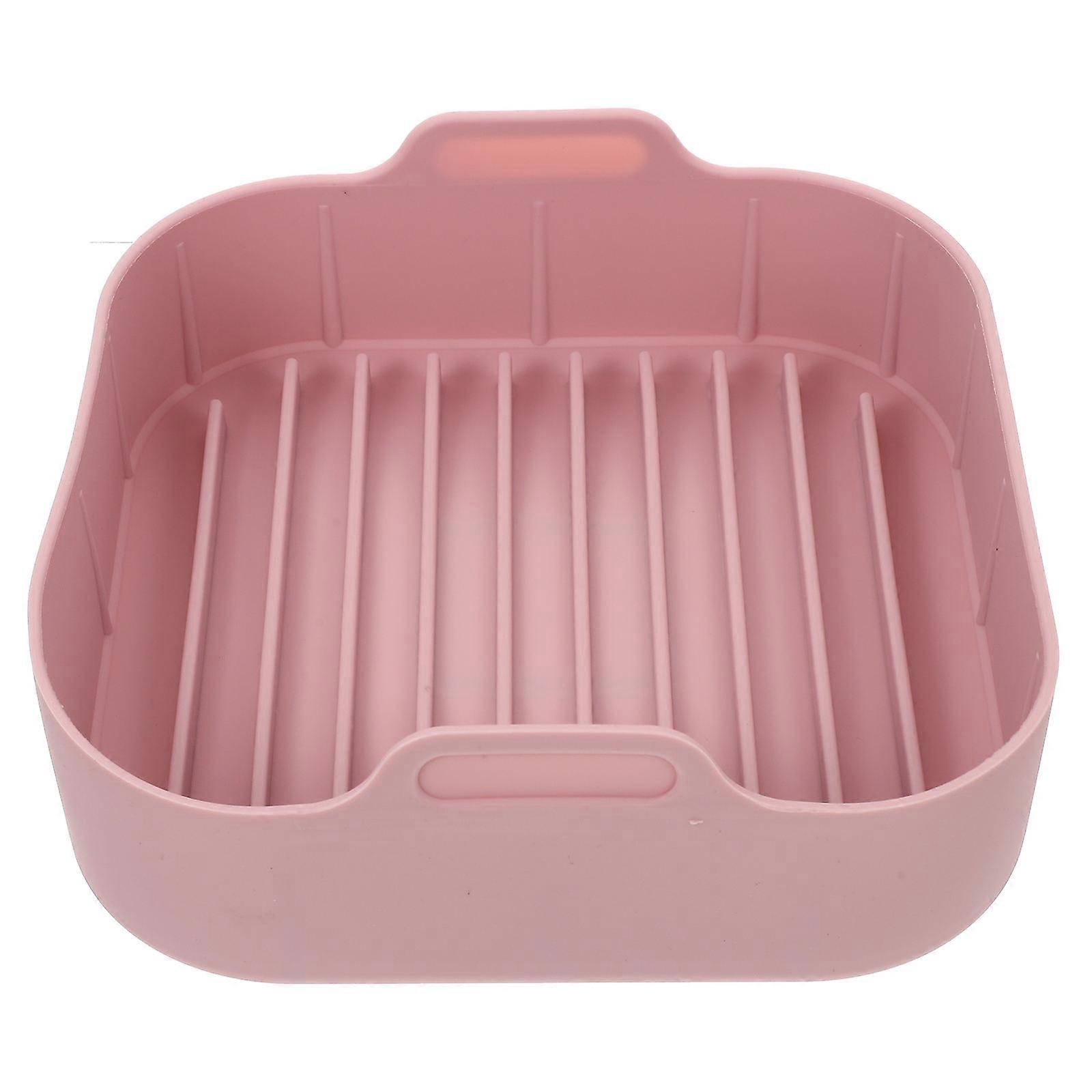 Silicone Baking Tool Air Fryer Accessories Microwave Safe Oven Use 8.1×8.1×3in Pink 1Pcs