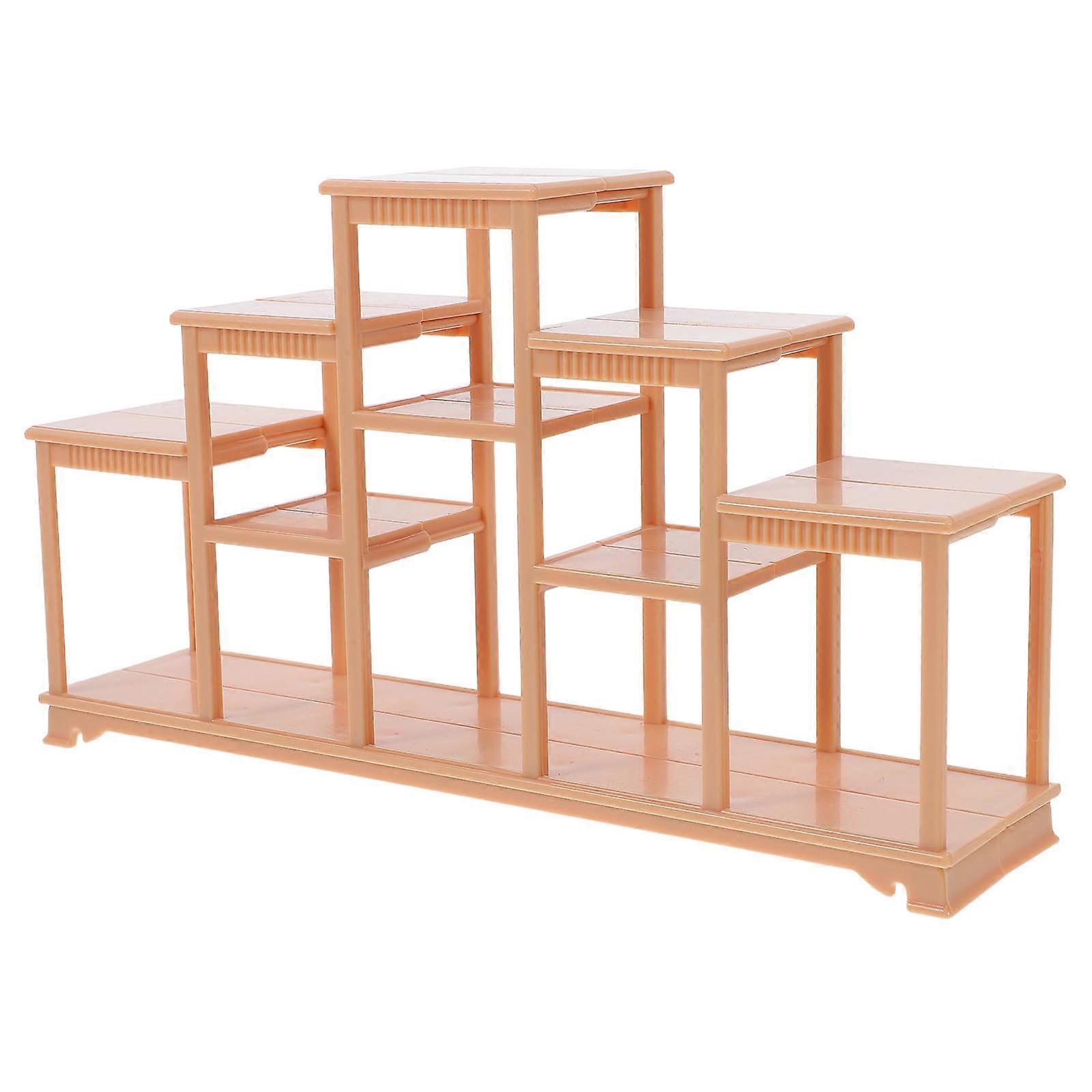 Dollhouse Display Cabinet Minimalist Plastic Shelf for Miniature Furniture Vintage Style Bookshelf Pretend Play Accessories