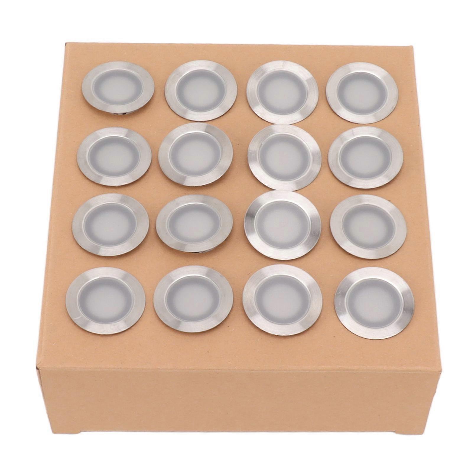 16個のLEDデッキライトキット10W 2800〜3200KウォームホワイトIP67防水埋め込み型LEDデッキランプ90-265V EUプラグ