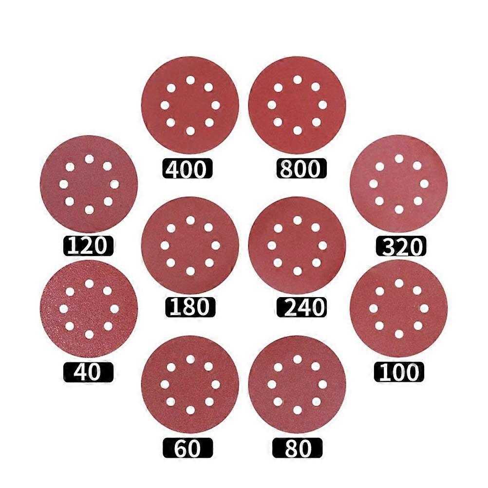 Assorted Grit Sandpaper 5 Inch Blending Moisture Resistant Brick Red Industrial Applications 800 Grit 50Pcs