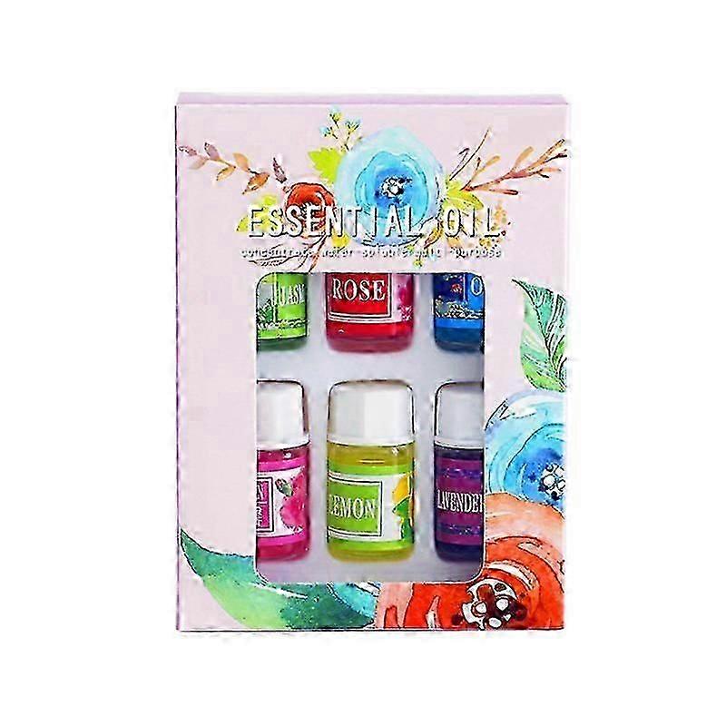 A set of 6 bottles of natural aromatic plant essential oils, various water-soluble aromatic essential oils, humidifier essential oils, rose room aroma