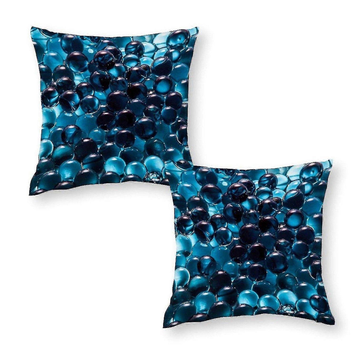 Many Blue Transparent Glass Balls Print Pillowcase