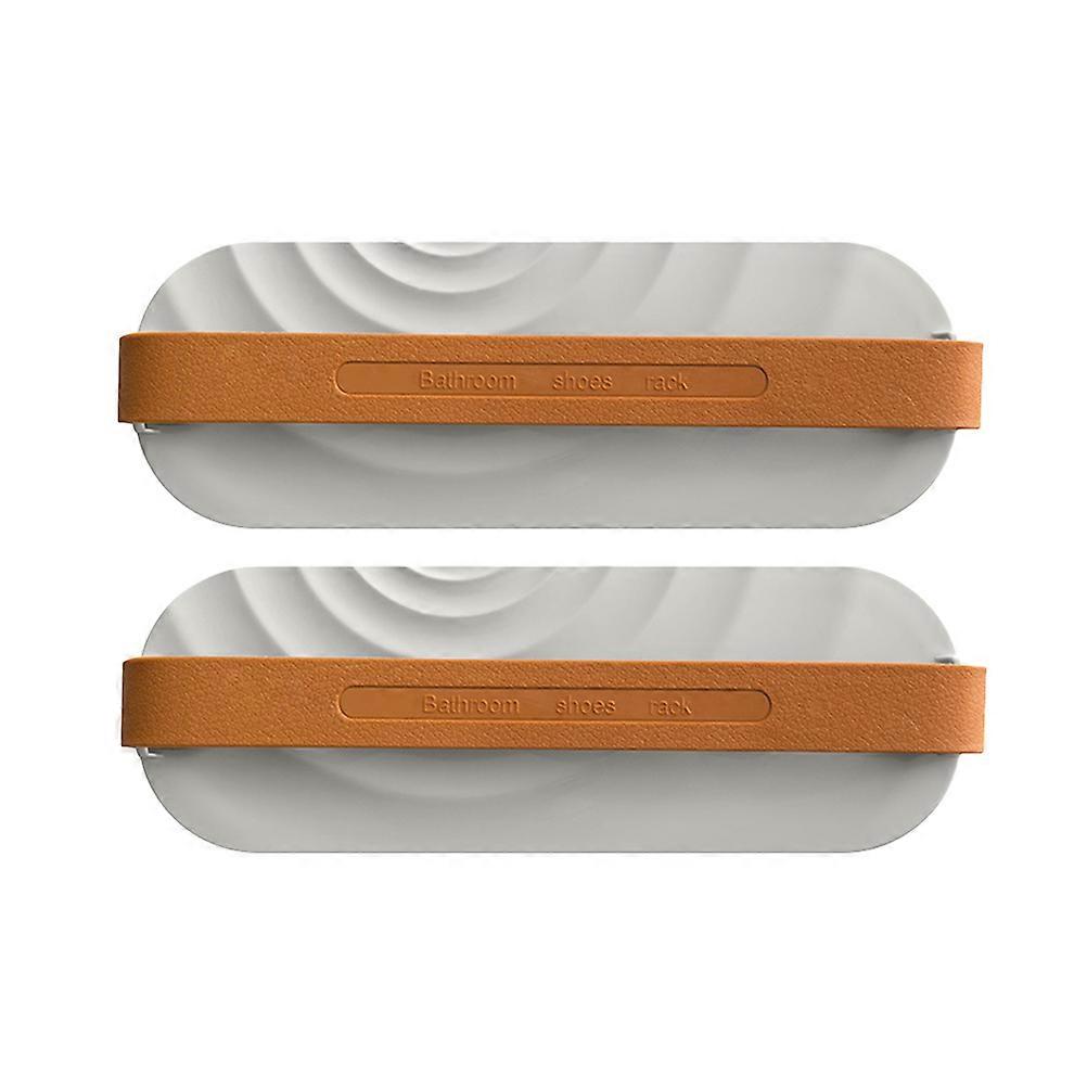 Wall Mounted Shoes Rack for Home Use ABS PVC Material Grey Color Fits All Shoe Types 2 Pcs