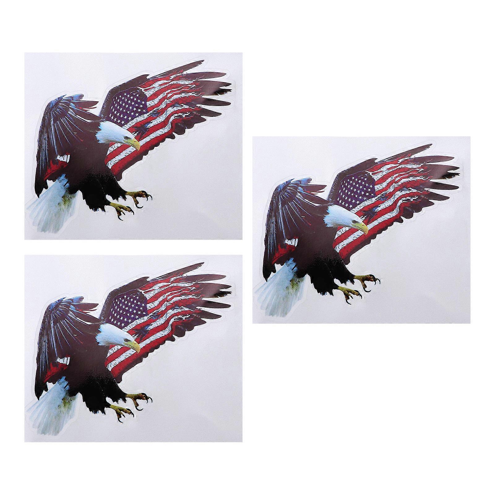 Flag Shape Car Stickers Easy to Stick 14x12cm Multi-color 3Pack