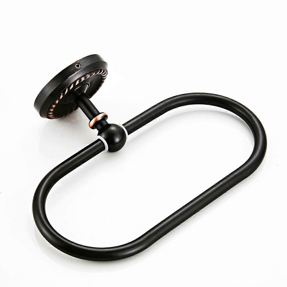 Black Copper Retro Towel Ring for Bathroom and Kitchen SpaceSaving Towel Hanging 8.5x5.5 Inches