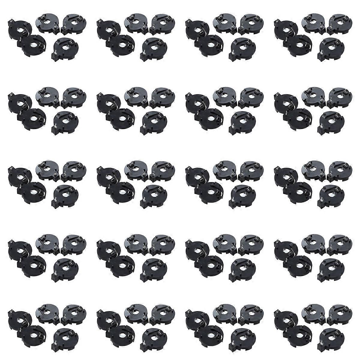 CR2016 2025 2032 Coin Cell Button Battery Holder Socket Black 100 Pcs