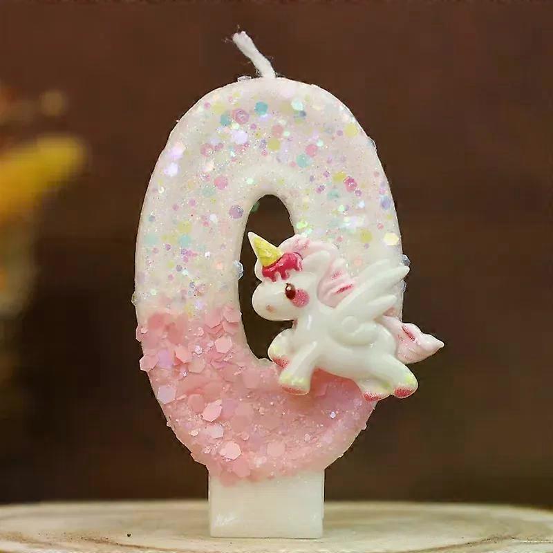 Decorations Happy Birthday Candle 0-9 Numbers Candle Pink Unicorn Birthday Candles for Cake Children's Birthday Party Candle Cake Decorating