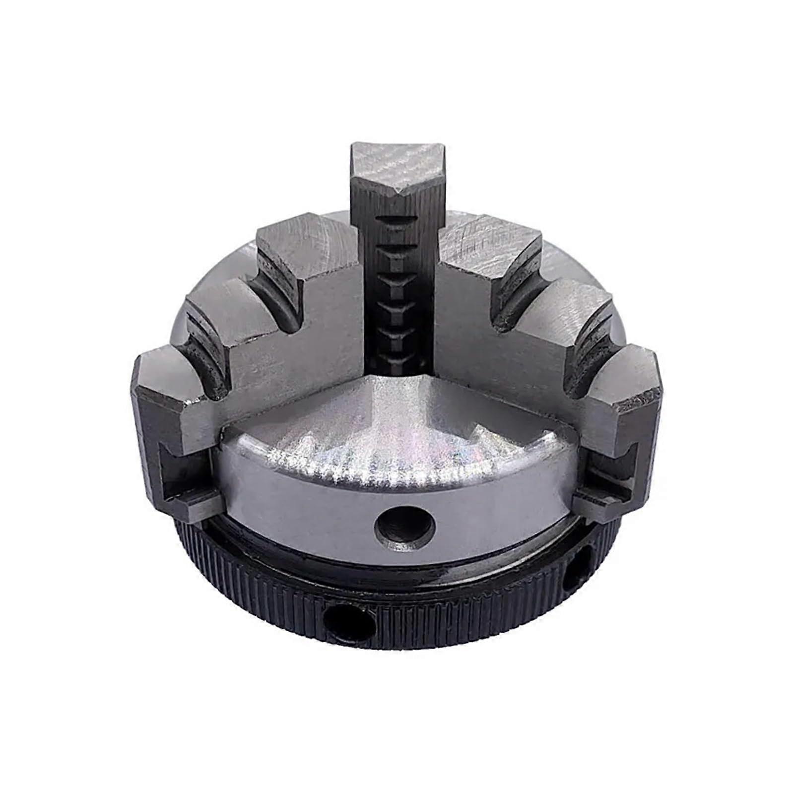 K0150 50 mm Lathe Mini Arbor 3Jaw Woodworking Hand Arbor with Mounting Thread Screw Rod SelfCentering Chuck Tool