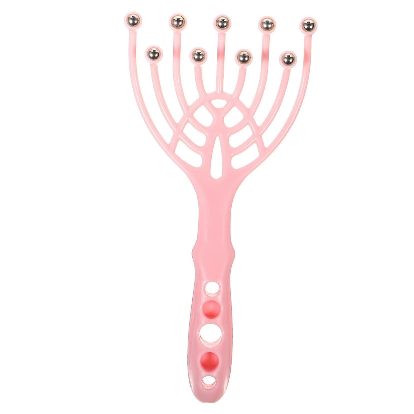 Manual scalp massager with plastic claws and steel balls, relaxation tool for stress relief and itch relief for daily use.