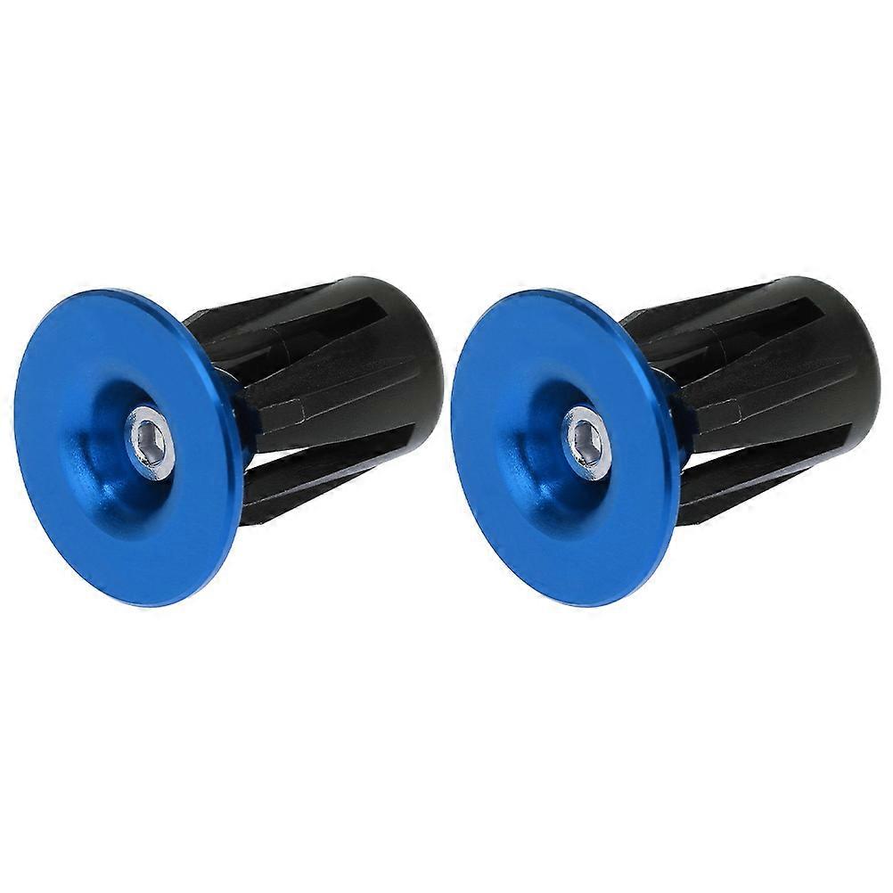 Aluminum End Plugs 1 Pair For Mountain Bicycles Handlebar Accessories Easy To Install And Remove Blue Color