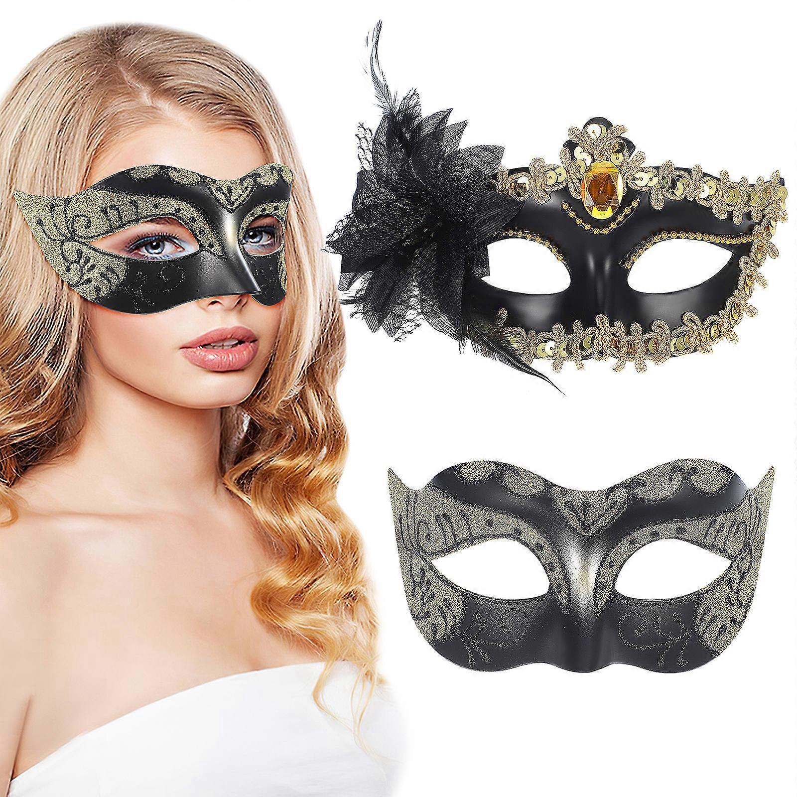 Costume Eye Mask Decorative Masks Unisex Assorted Color Plastic 2Pcs Cosplay