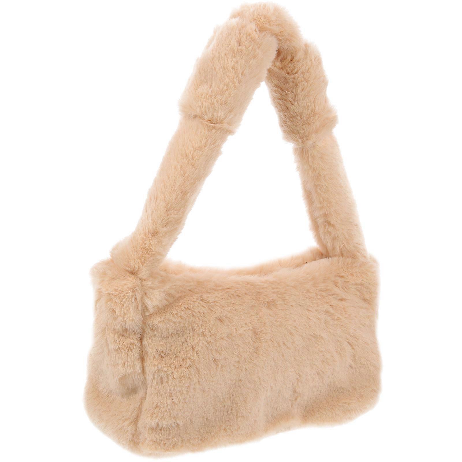 Stylish Plush Tote Bag for Women – Durable Shoulder Handbag for Daily, Shopping, and Travel Use – Simple Design Pouch