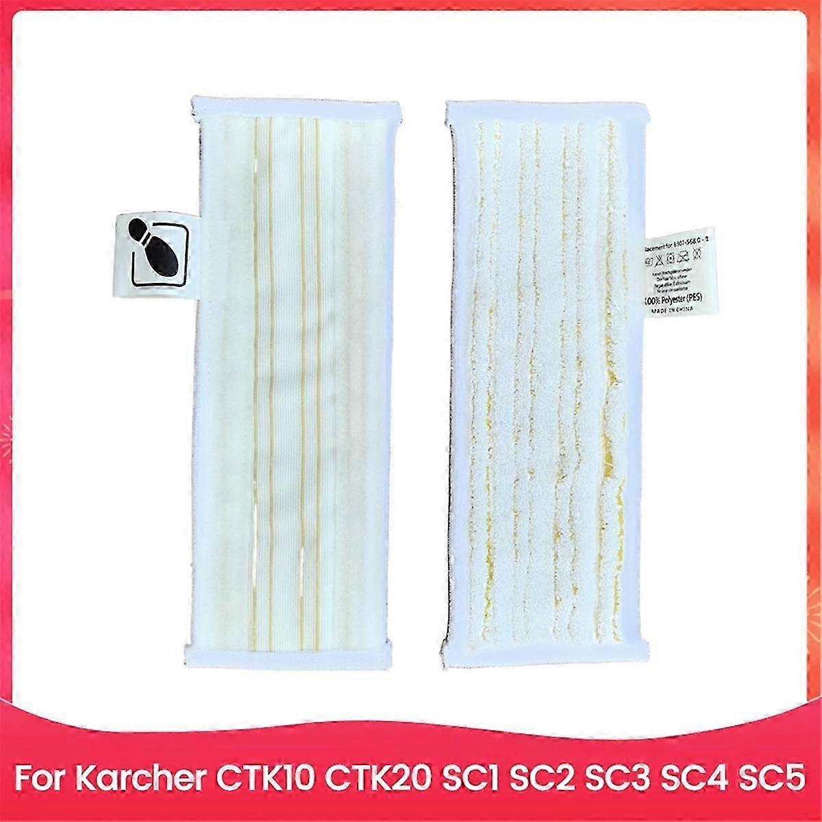 2PCS Microfiber Mop Cloths Fit for Karcher CTK10 CTK20 SC1 SC2 SC3 SC4 SC5 Wet and Dry Usage Floor C