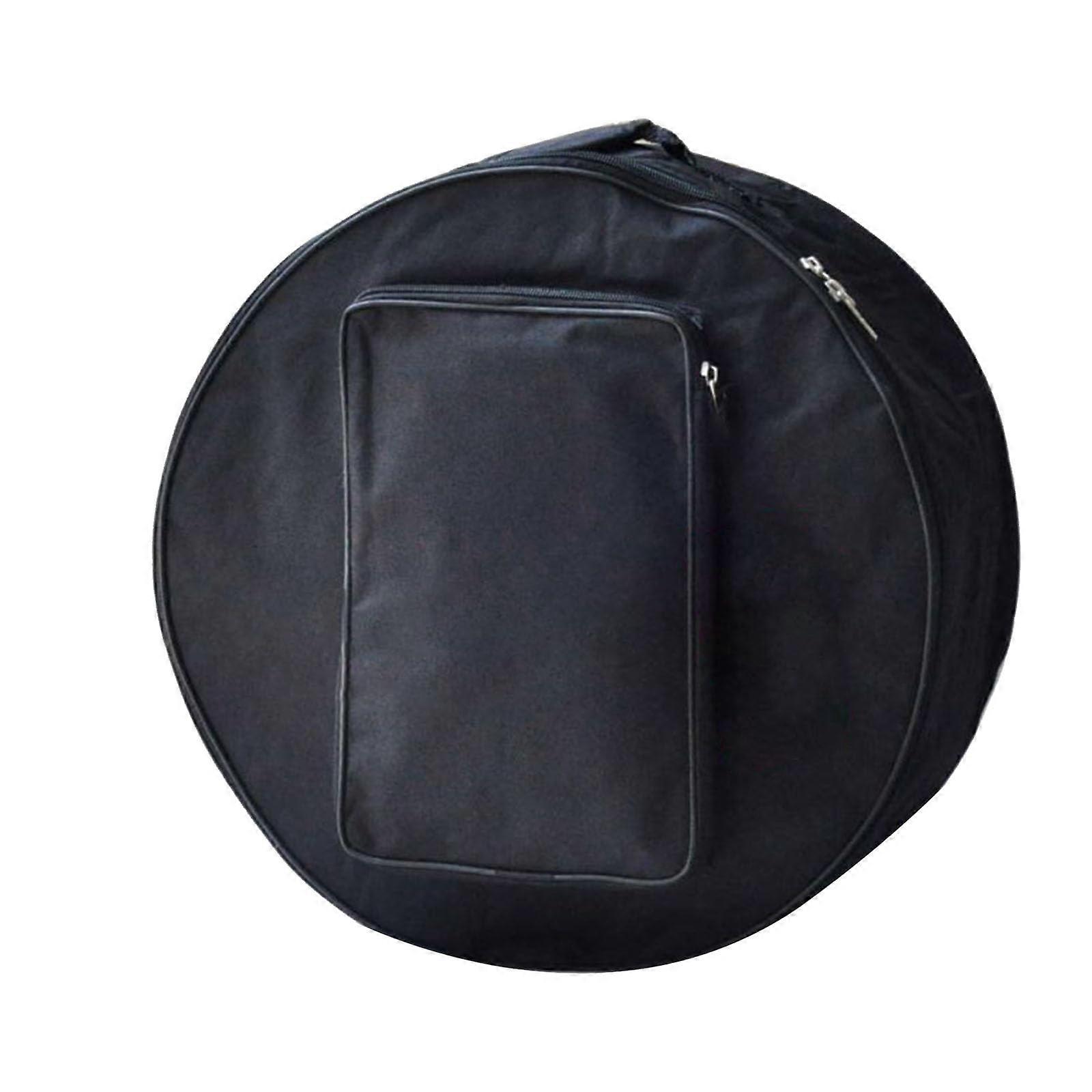 Compact Drum Bag with External Pockets Portable Drum Storage Case Oxford Fabric Drum Backpack for Snare Quarter Large Capacity Drum Bag Black