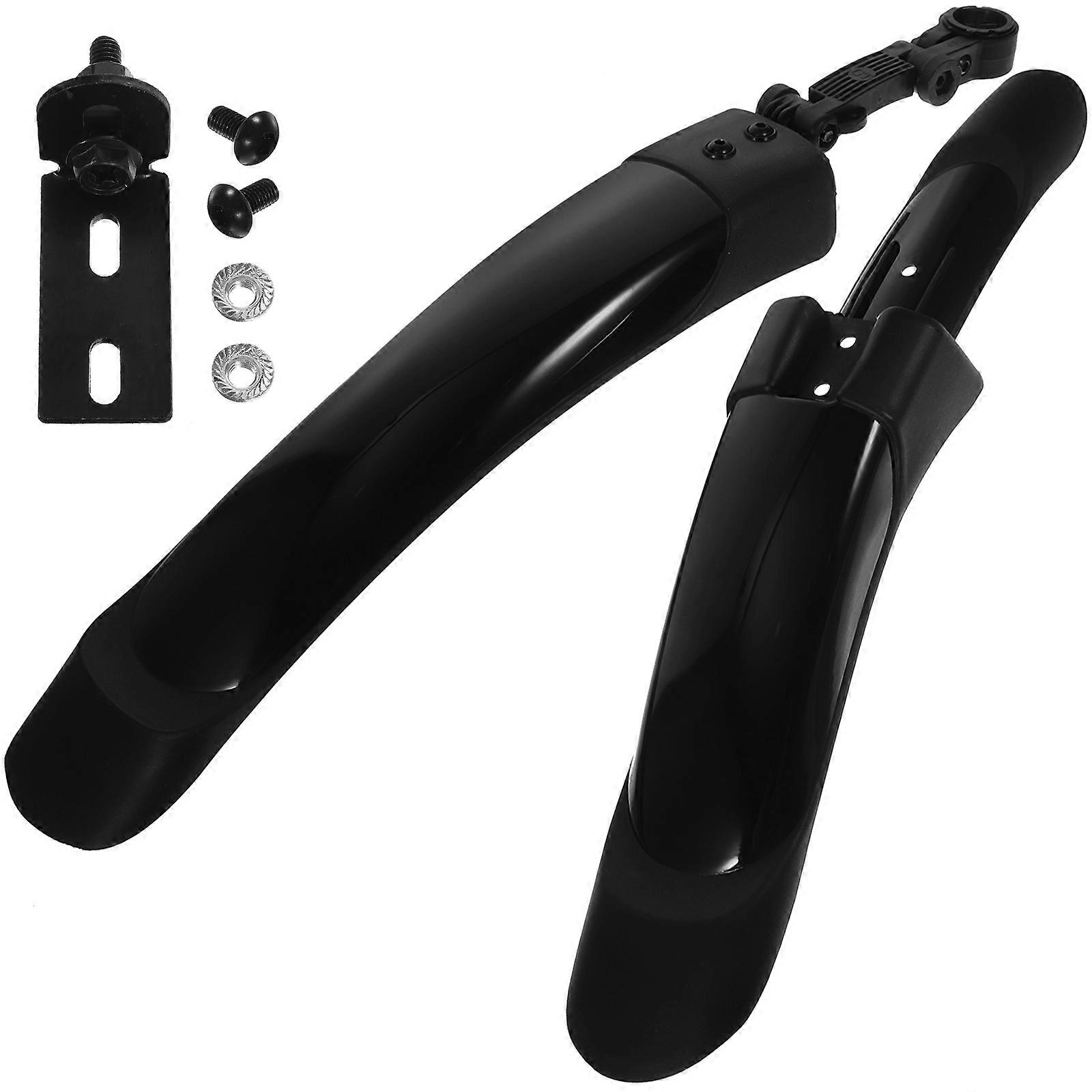 Durable Bike Mud Guards 1 Pair for Bicycles Rainy Weather Protection in Black Rectangular Shape