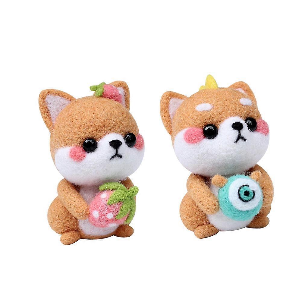 Needle Felting Kits for Beginners Sitting Dog Wool Felting Supplies Parent-Child Interaction 6.5*4.3*3.5cm 1 Set