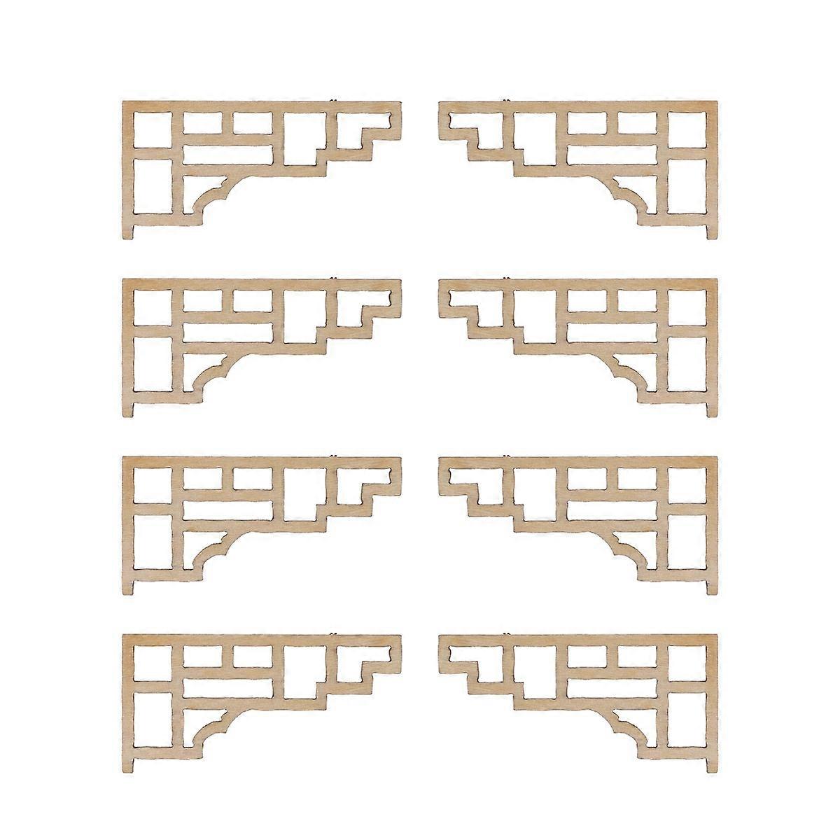 8PCS Solid Wood Carved Corner Protectors for Furniture Flower Decorations Architectural Model DIY Decor
