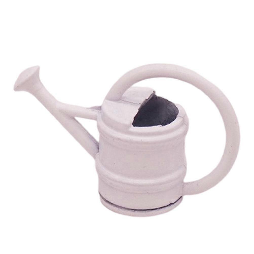 Mini Watering Pot Alloy Dollhouse Prop Watering Simulation White Color 1Pack