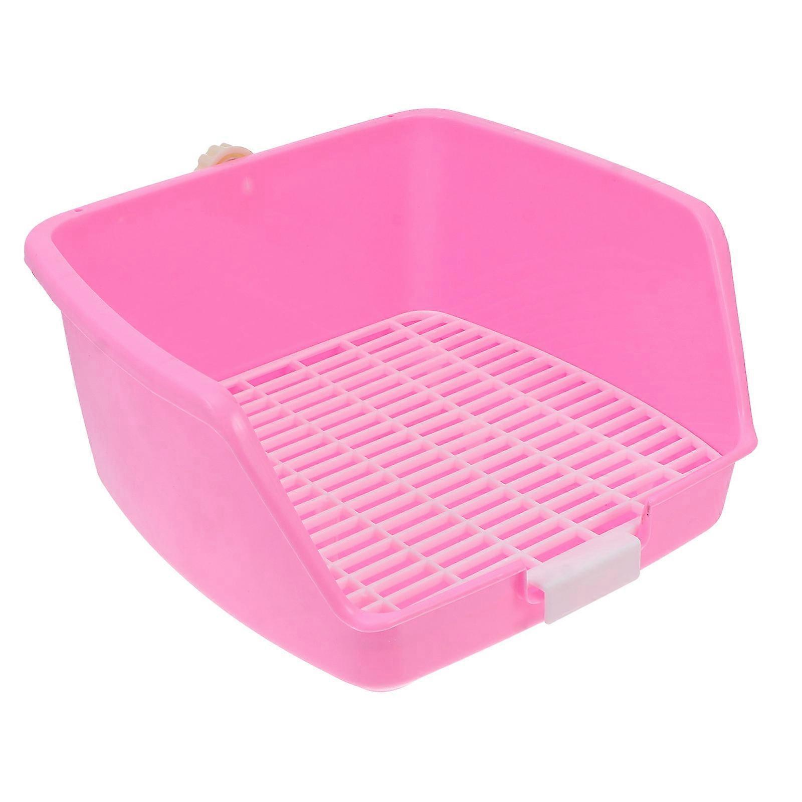 Hedgehog Potty Training Plastic Rabbit Toilet Litter Box For Indoor Use In Pink 28X28Cm 1Pcs