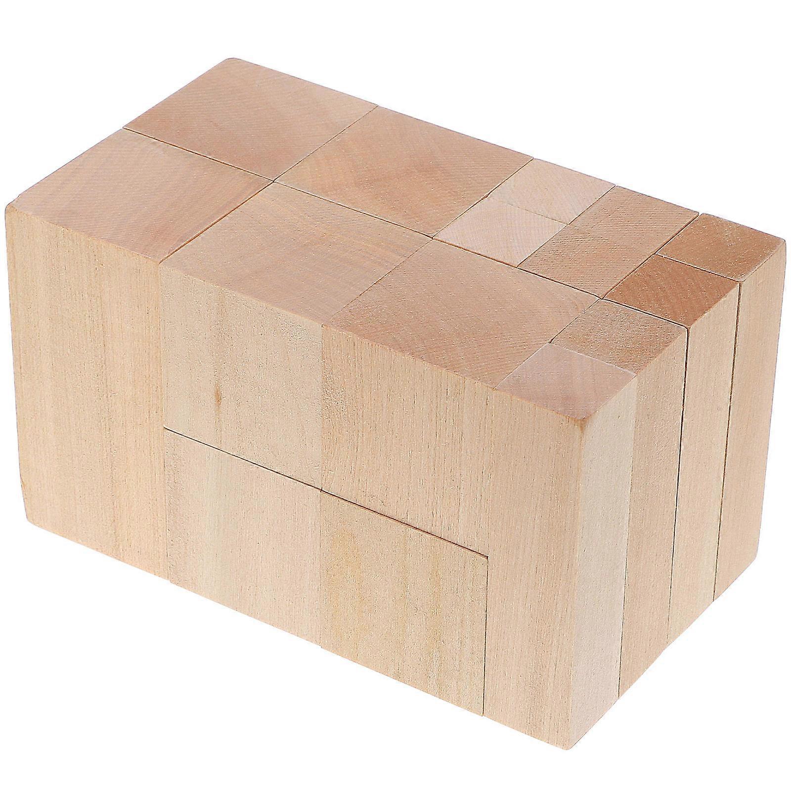 DIY Wooden Craft Blocks 15Pcs Rectangle Shape Natural Finish Suitable For Family Activities And School Projects