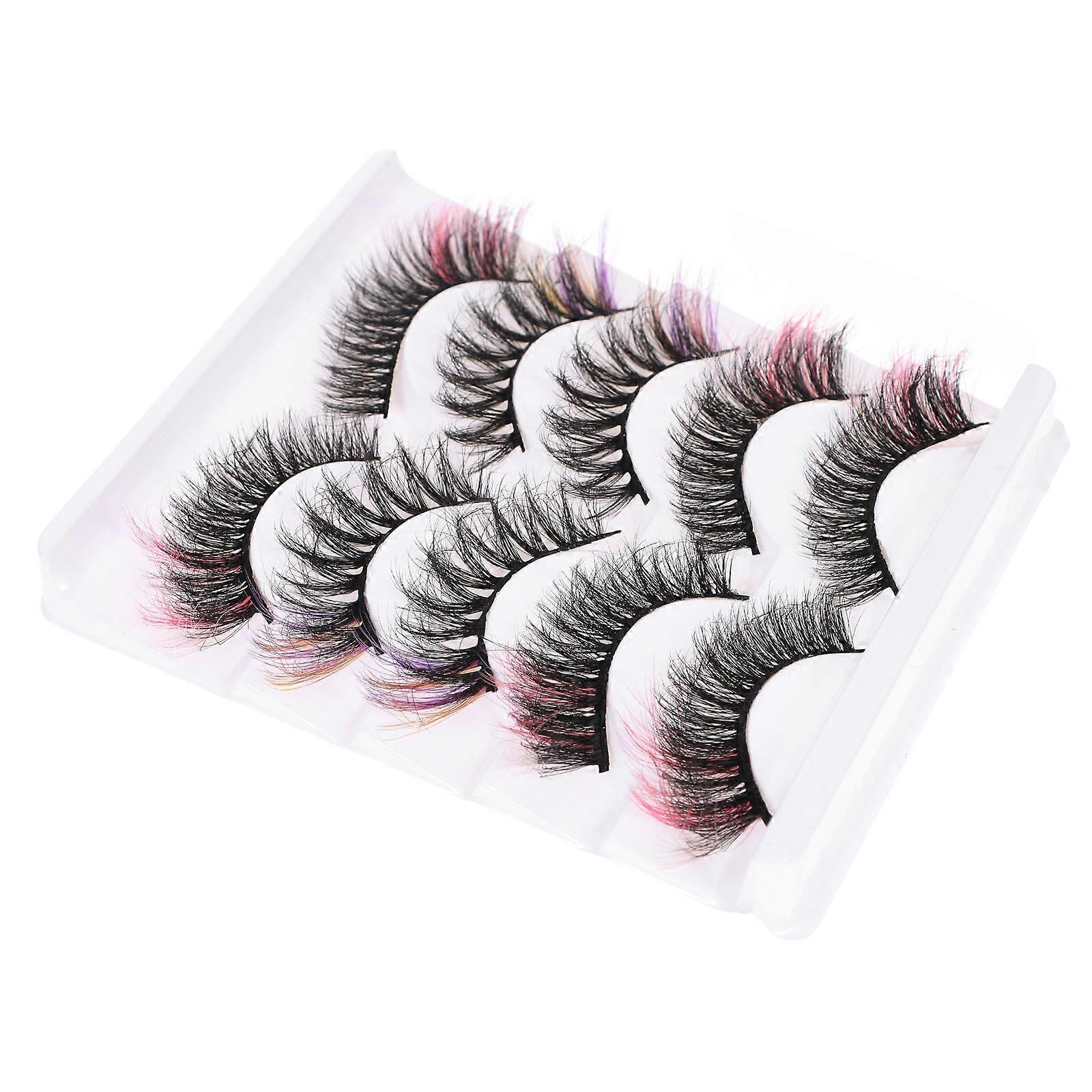 コスプレまつげ5ペアの女性用カラーまつげは、ステージパフォーマンスや写真撮影に最適