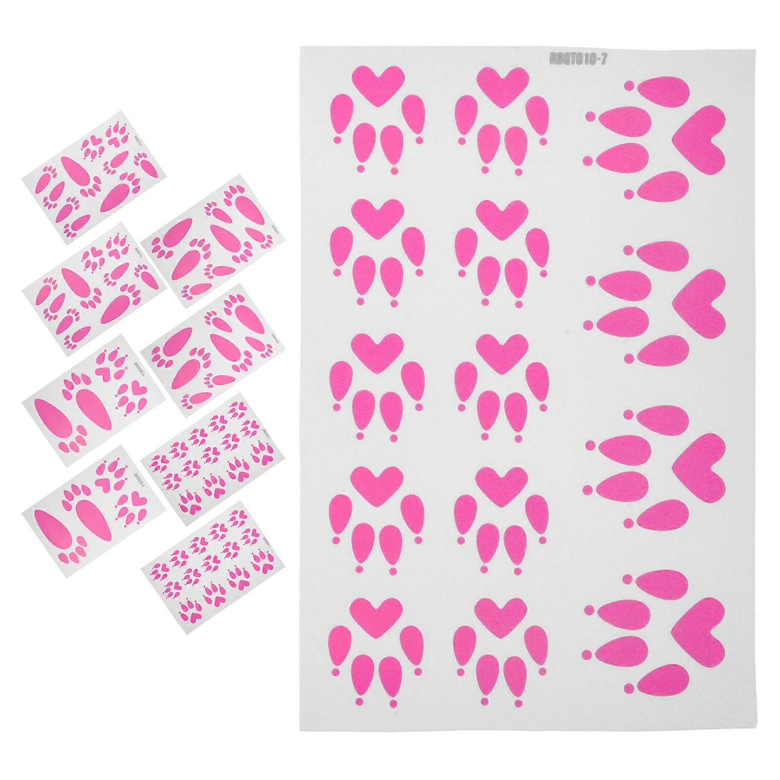 Bunny Paw Print Decals For Window Decor Enhancing Easter Atmosphere 9 Sheets Charming Stickers
