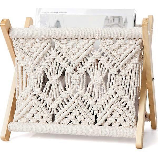 Macrame Magazine Rack Boho Magazine Rack Freestanding Storage Ba