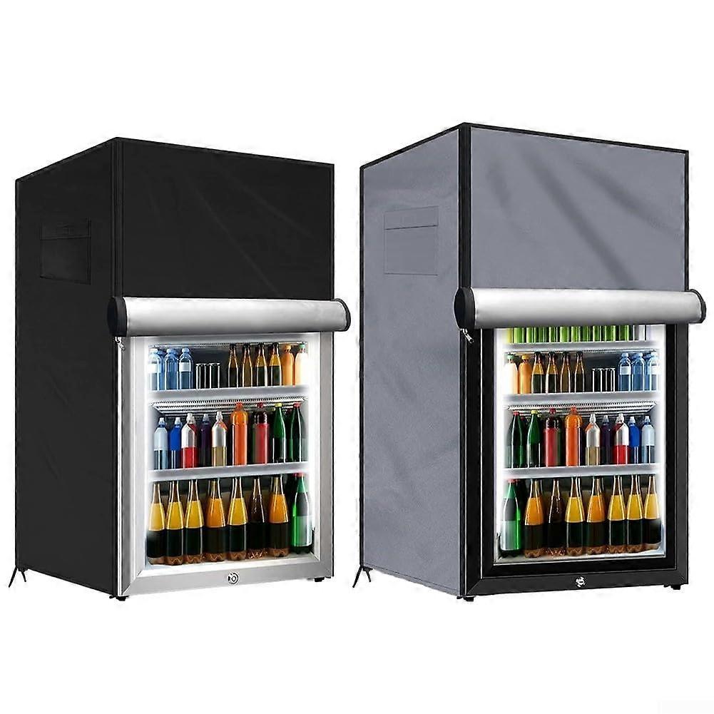 210D waterproof cover for outdoor refrigerators, durable protection (black, 56x58x86cm)